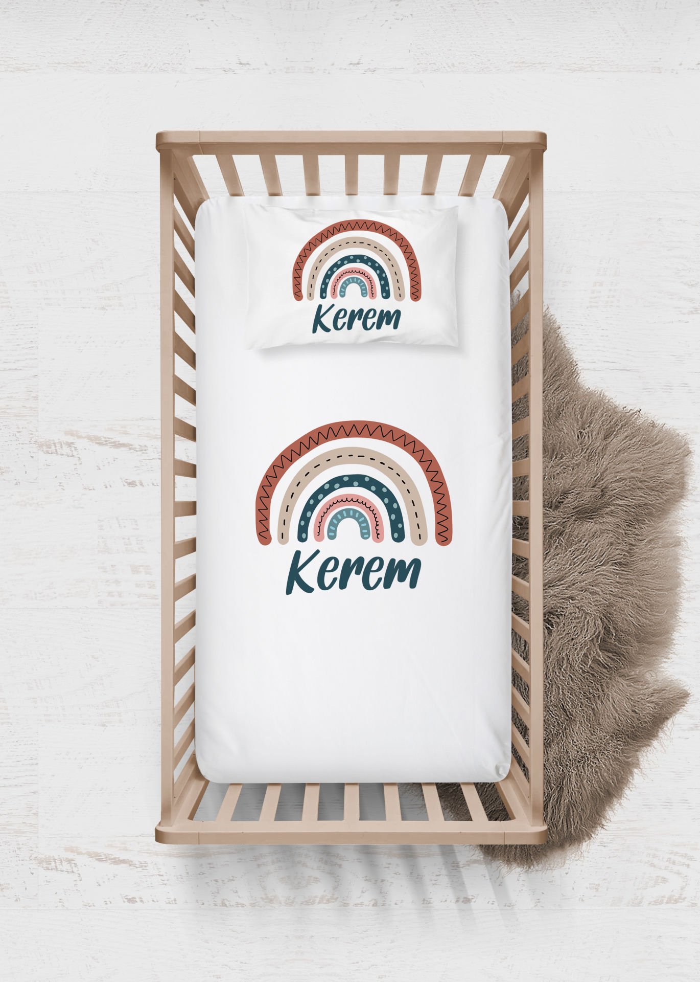 Gökkuşağı Tasarımı Çarşaf Seti