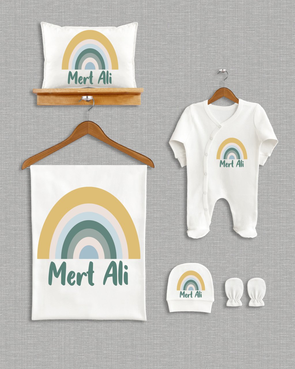 Gökkuşağı Tasarımı 5'li Organik  Hastane Çıkışı