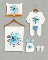 Deniz Temalı  5'li Ponponlu Organik Hastane Çıkışı