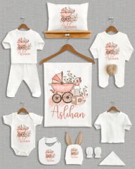 Baby Desing Kahverengi Ponponlu Tavşan Kulaklı 11'li Organik Hastane Çıkışı