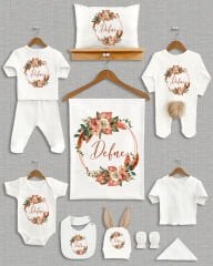 Çiçek Çelenk Tasarımı Kahverengi Ponponlu Tavşan Kulaklı 11'li Organik Hastane Çıkışı