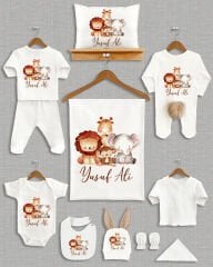 Sevimli Hayvanlar Tasarımı Kahverengi Ponponlu Tavşan Kulaklı 11'li Organik Hastane Çıkışı