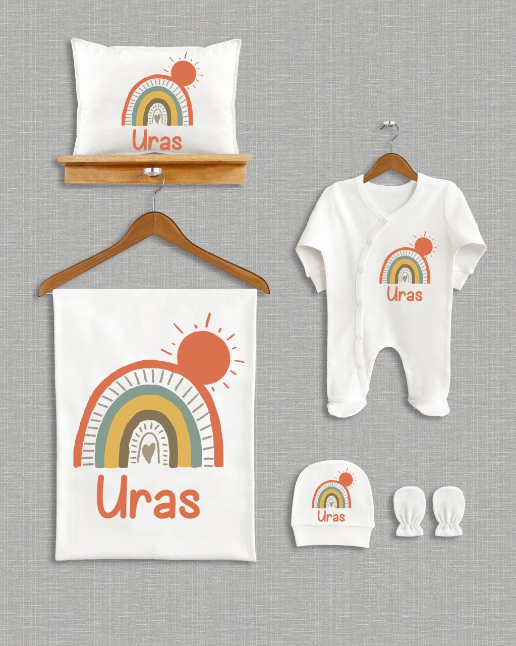 Gökkuşağı Tasarımı 5'li Organik  Hastane Çıkışı