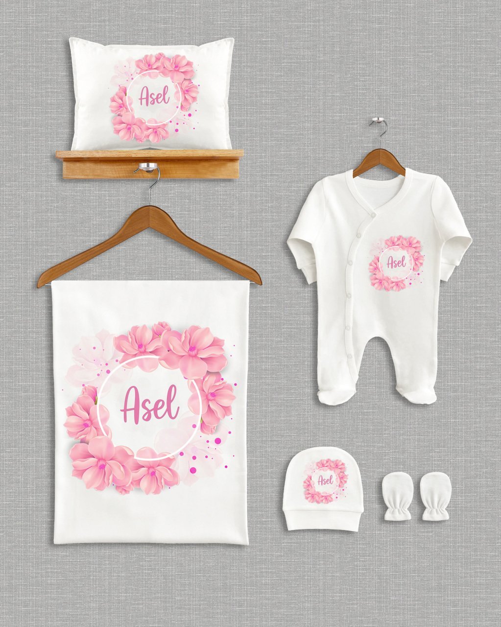 Soft Çiçek Çelenk Tasarımı  5'li Organik Hastane Çıkışı