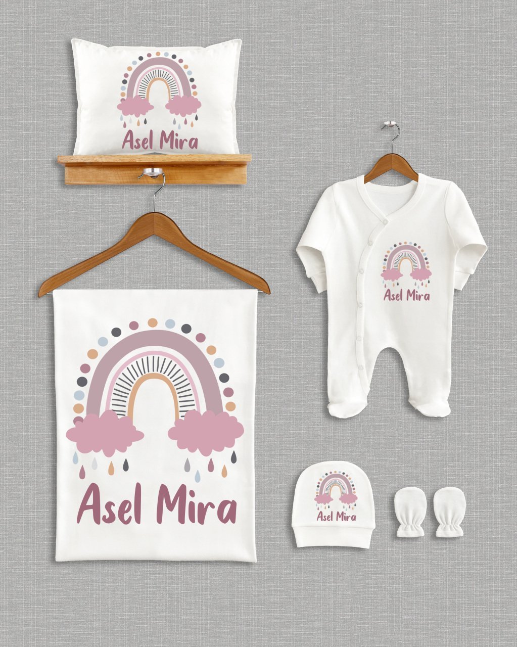 Gökkuşağı Tasarımı  5'li Organik Hastane Çıkışı