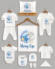 Sevimli Astronot Tasarımı 11'li Organik İsme Özel Hastane Çıkışı