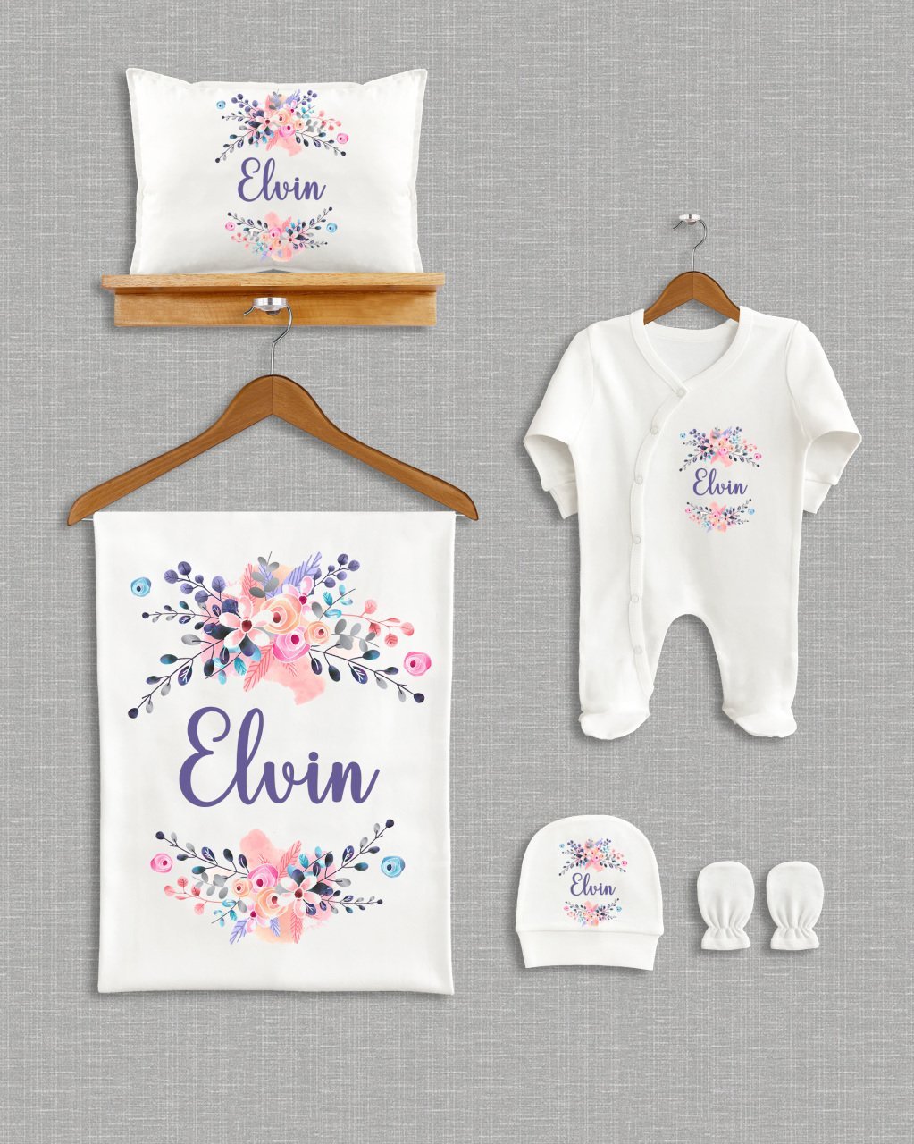 Çiçekli Tasarım  5'li Organik Hastane Çıkışı