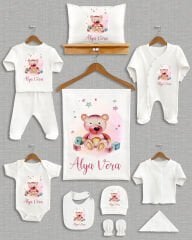 Sevimli Ayıcık Tasarımı 11'li Organik İsme Özel Hastane Çıkışı