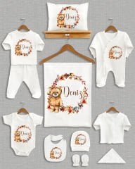 Ayıcıklı Yaprak Çelenk Tasarımı 11'li Organik İsme Özel Hastane Çıkışı