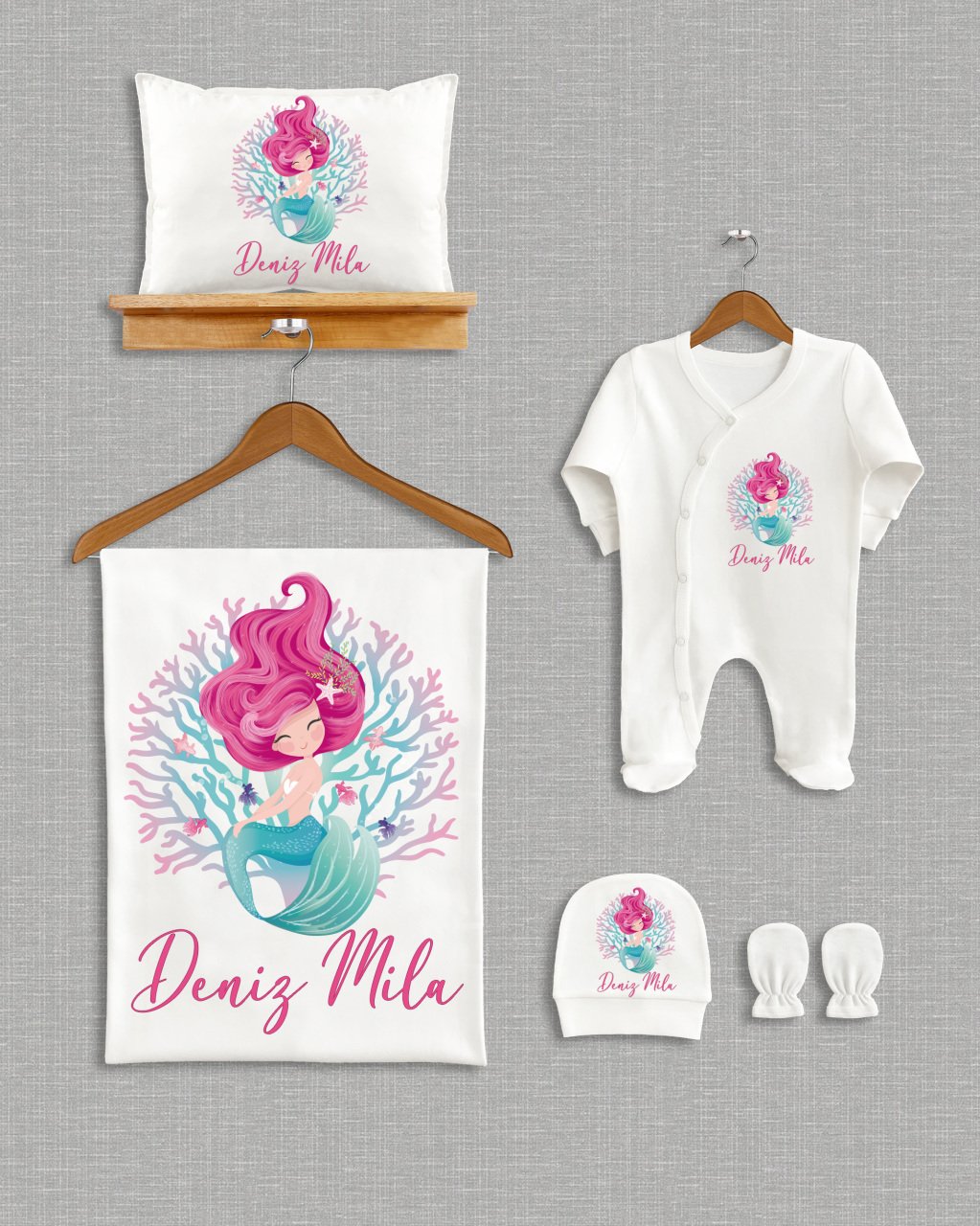 Deniz Kızı Tasarımı  5'li Organik Hastane Çıkışı