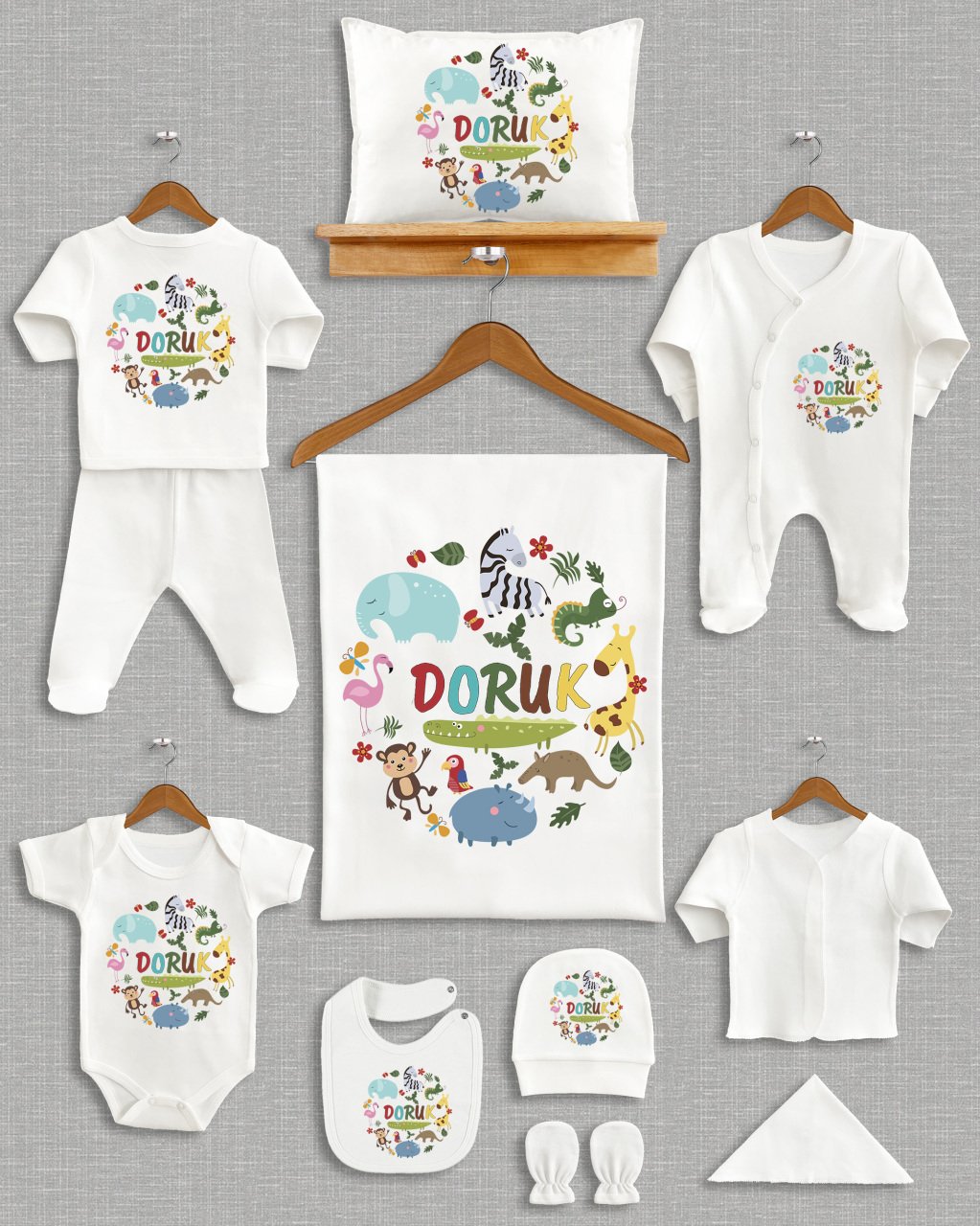 Sevimli Hayvanlar Temalı 11'li Organik  Hastane Çıkışı