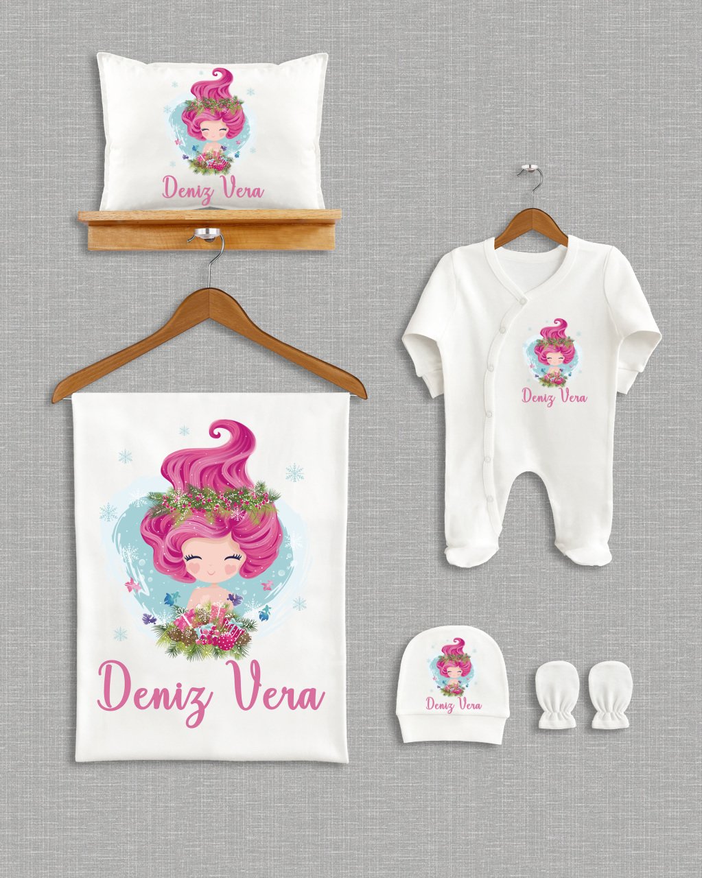 Deniz Kızı Tasarımı  5'li Organik Hastane Çıkışı