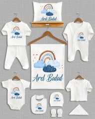 Bulutlu Gökkuşağı Tasarımı 11'li Organik  Hastane Çıkışı