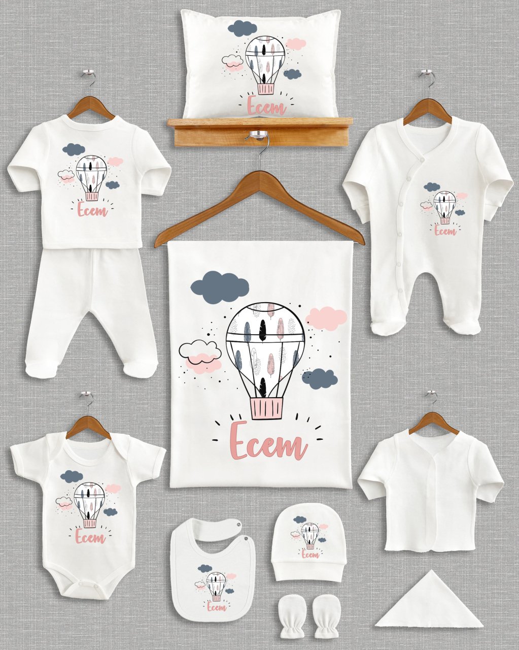 Uçan Balon Bulut Tasarımı 11'li Organik  Hastane Çıkışı