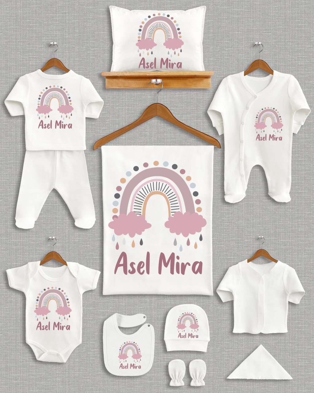 Soft Rainbow Desing 11'li Organik  Hastane Çıkışı