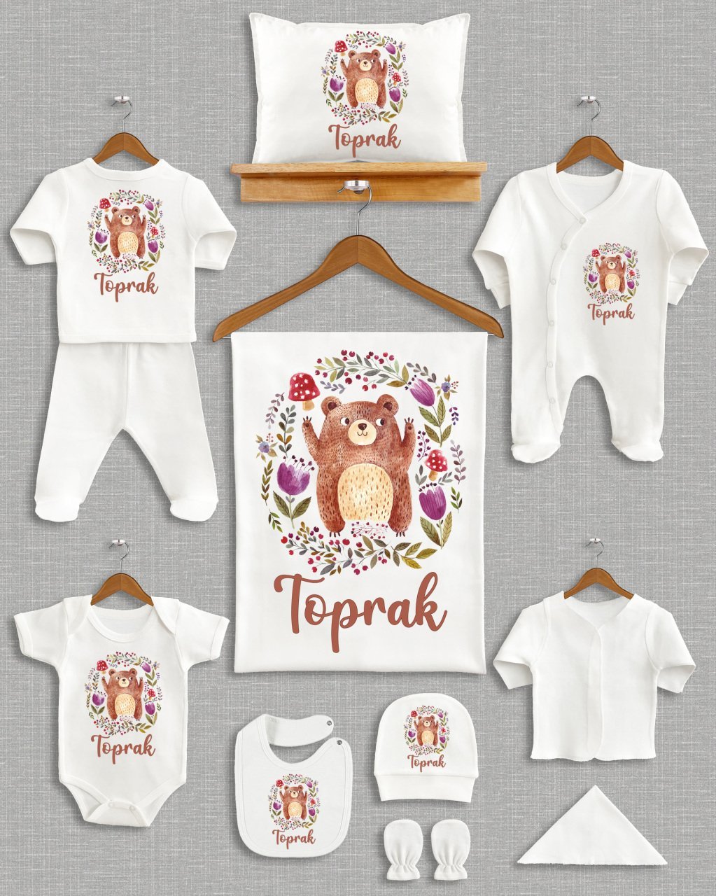 Ayıcık Temalı 11'li Organik  Hastane Çıkışı