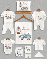 Balonlu Araba Tasarım 11'li Organik İsme Özel Hastane Çıkışı