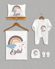 Renkli Gökkuşağı Tasarımı  5'li Organik Hastane Çıkışı