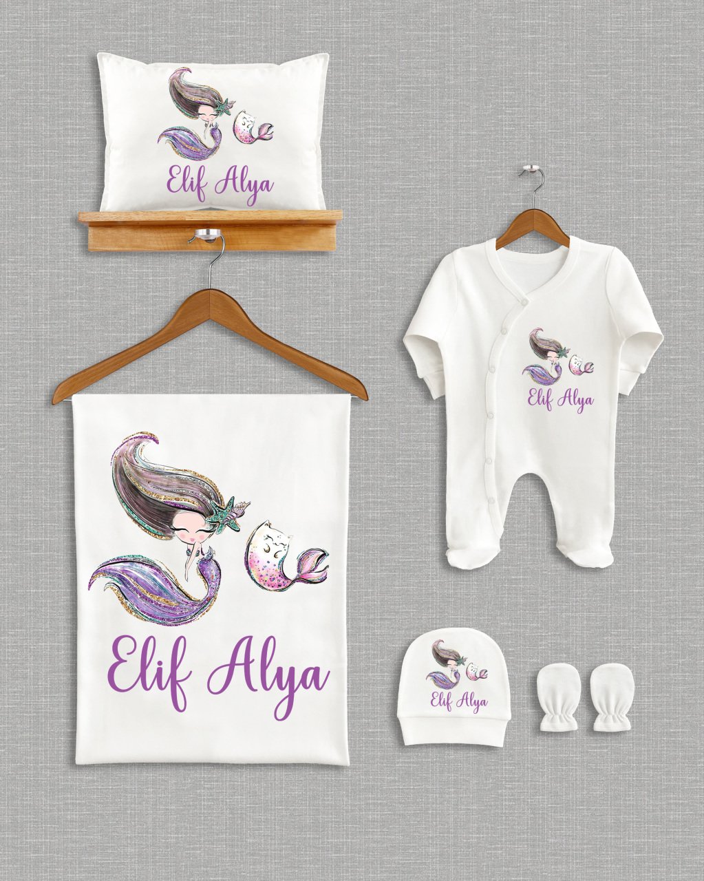 Deniz Kızı Tasarımı  5'li Organik Hastane Çıkışı