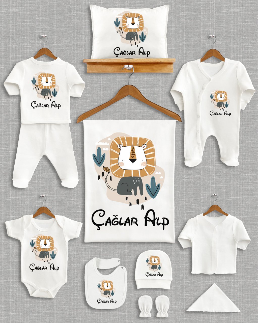 Sevimli Aslan Tasarımı 11'li Organik  Hastane Çıkışı