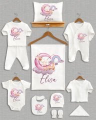 Ay Üstünde Sevimli Tavşan Tasarımı 11'li Organik İsme Özel Hastane Çıkışı