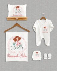 Bisikletli Kız Tasarımı  5'li Organik Hastane Çıkışı