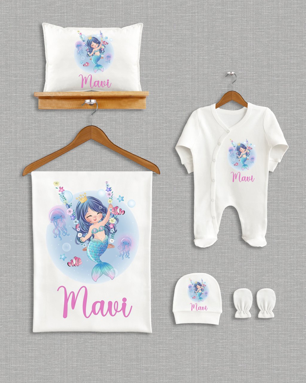 Deniz Kızı Tasarımı  5'li Organik Hastane Çıkışı