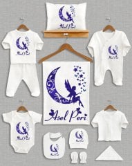 Lacivert Peri Kızı Tasarımı 11'li Organik  Hastane Çıkışı