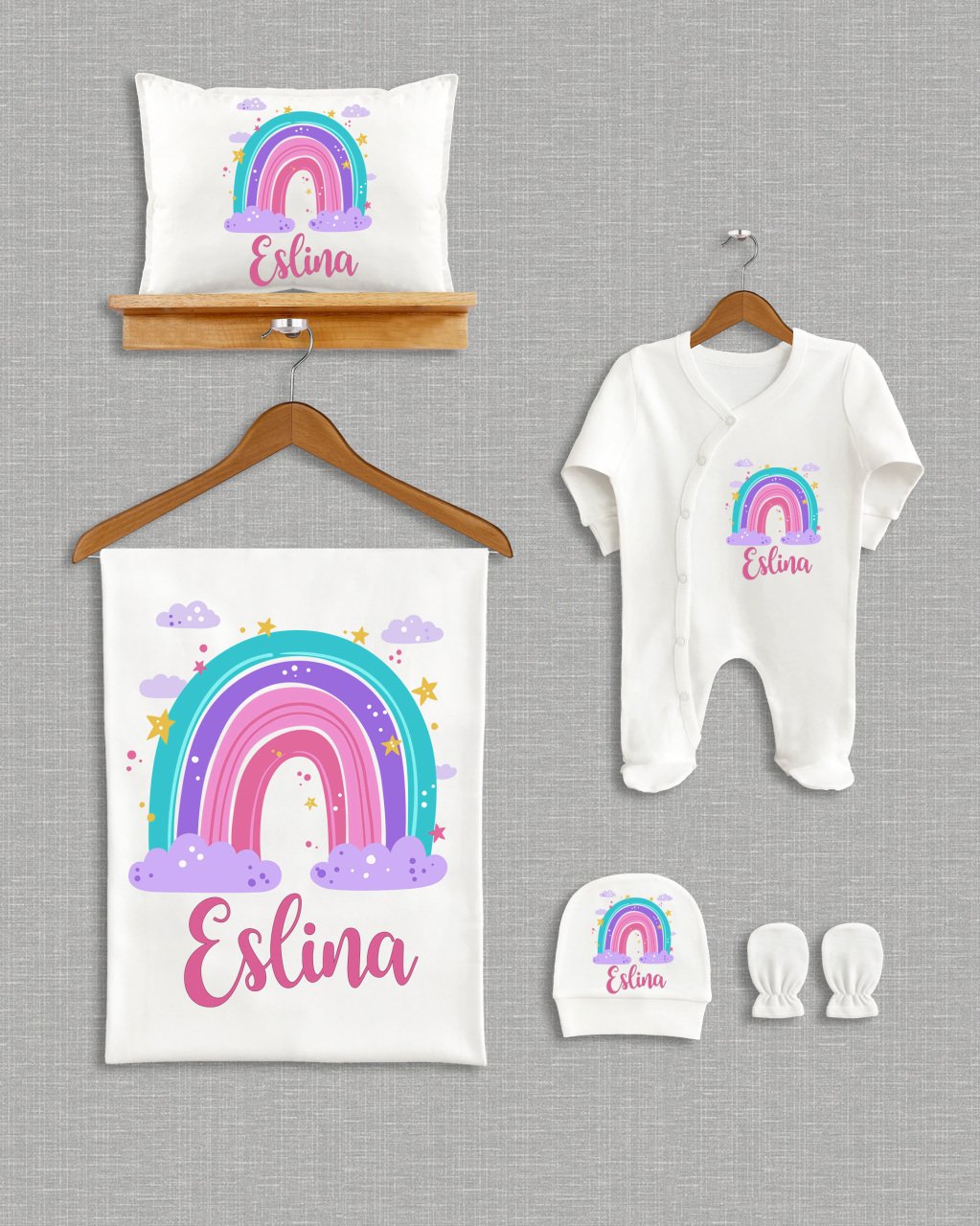 Gökkuşağı Tasarımı  5'li Organik Hastane Çıkışı