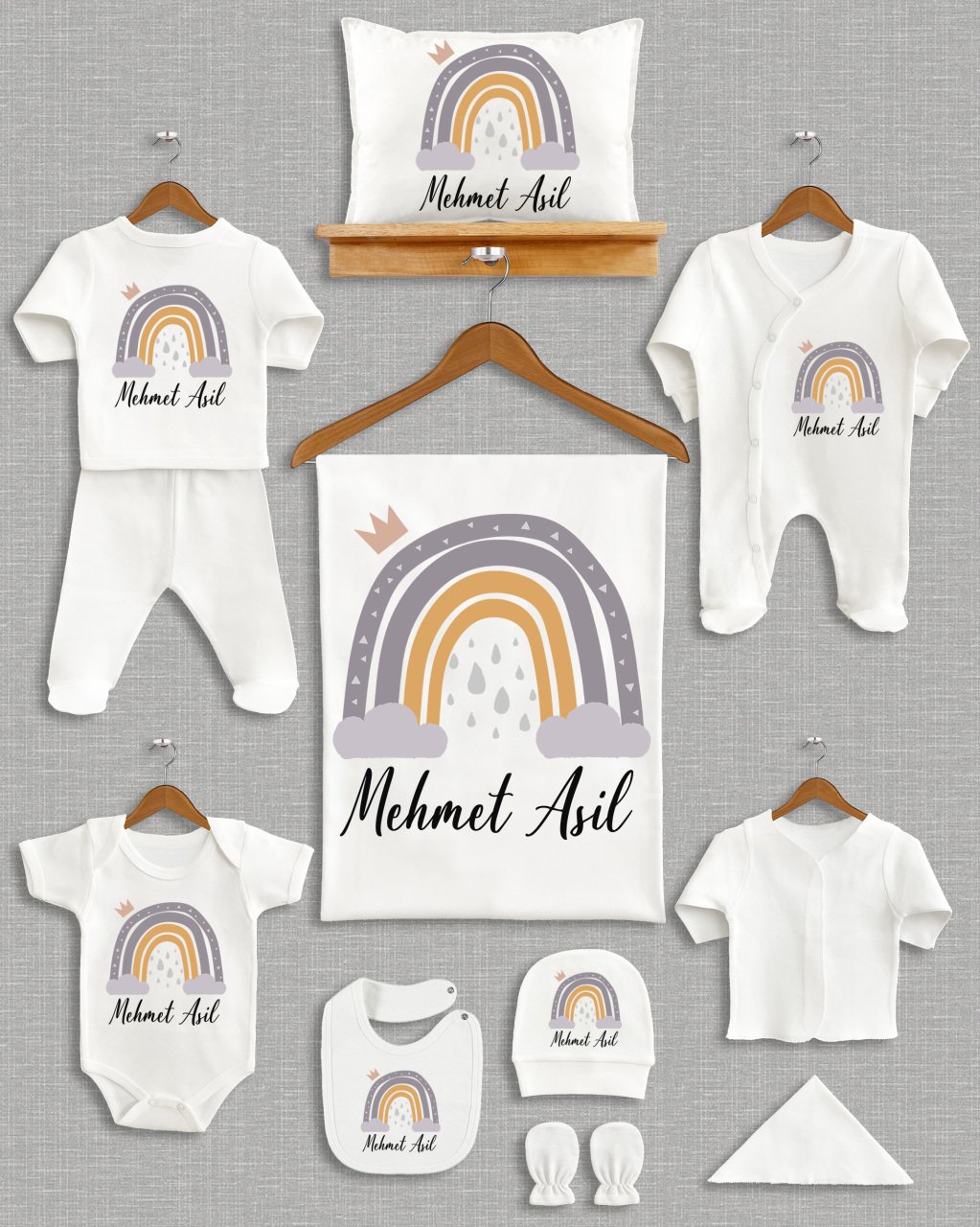 Grili Gökkuşağı Tasarımı 11'li Organik  Hastane Çıkışı