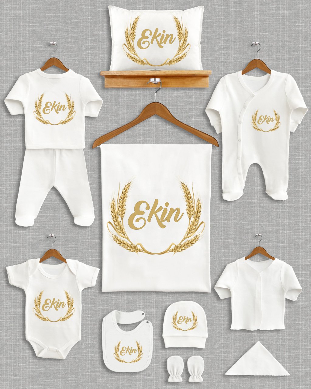 Ekin Başakları Tasarımı 11'li Organik  Hastane Çıkışı