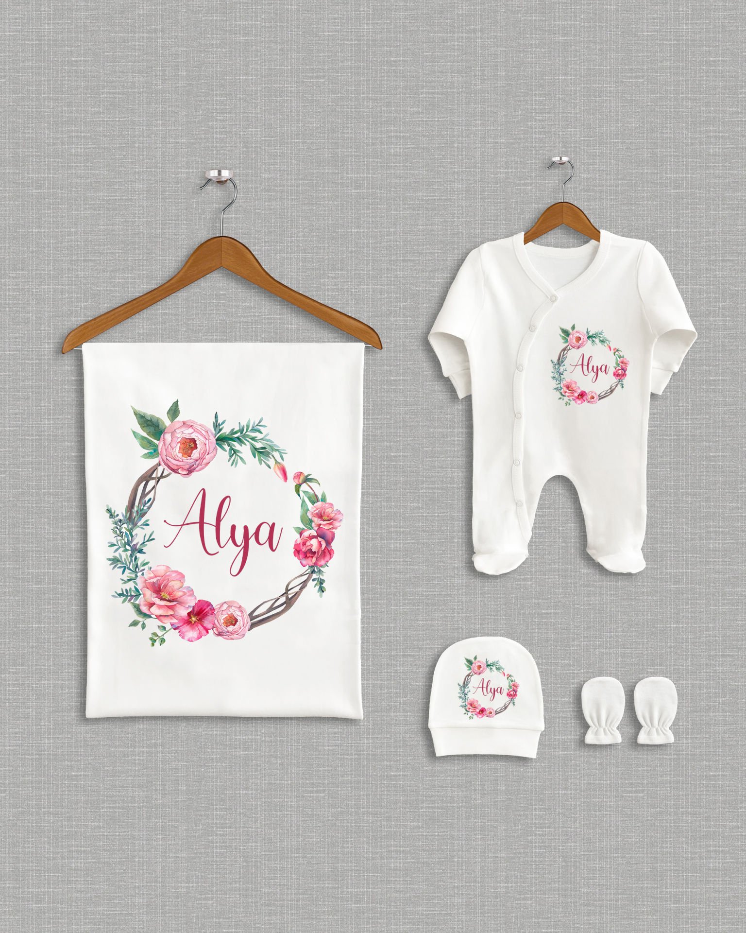 Çiçek Çelenk Tasarımı 4'lü Organik Hastane Çıkışı