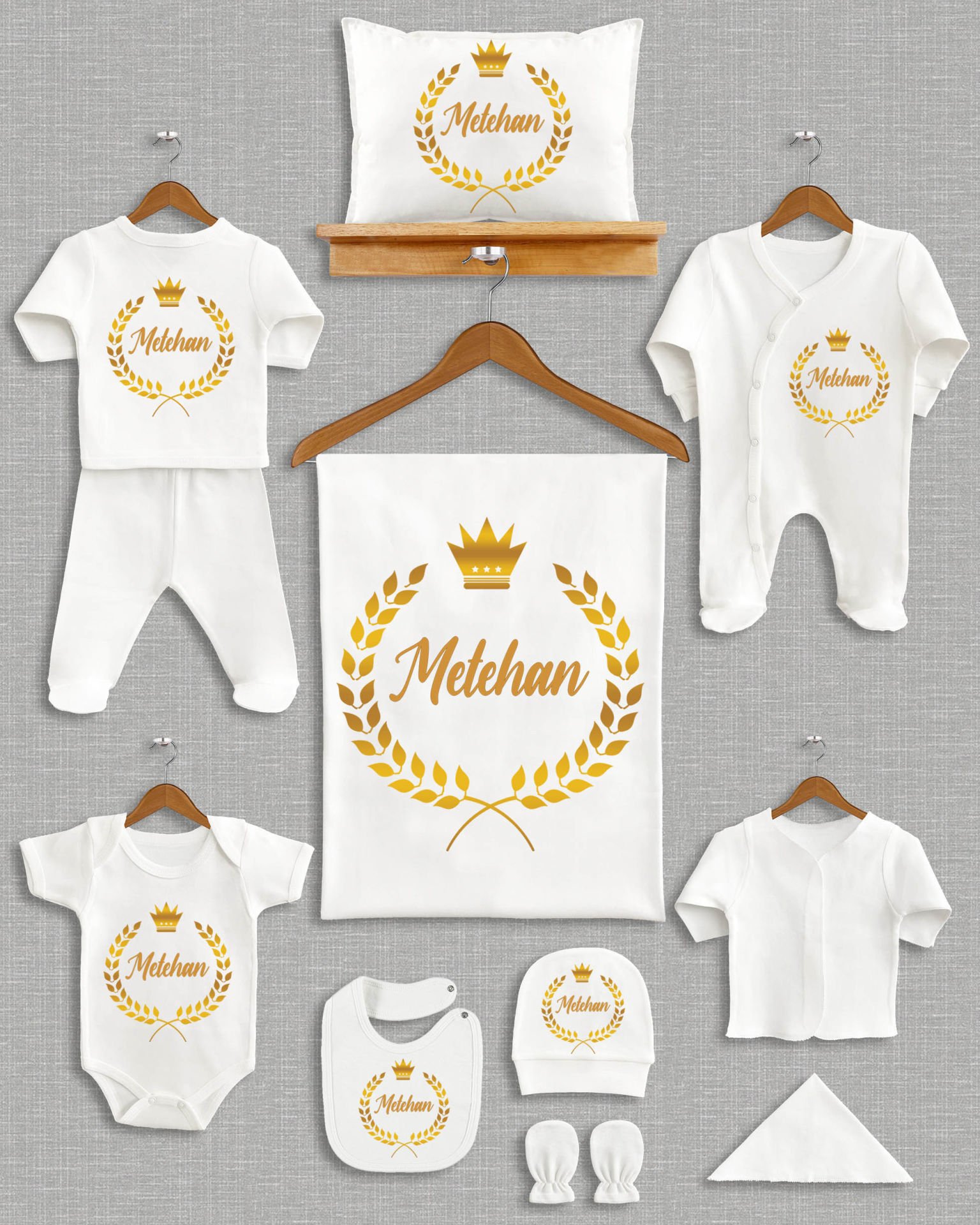 Çelenk Tasarımı 11'li Organik İsme Özel Hastane Çıkışı