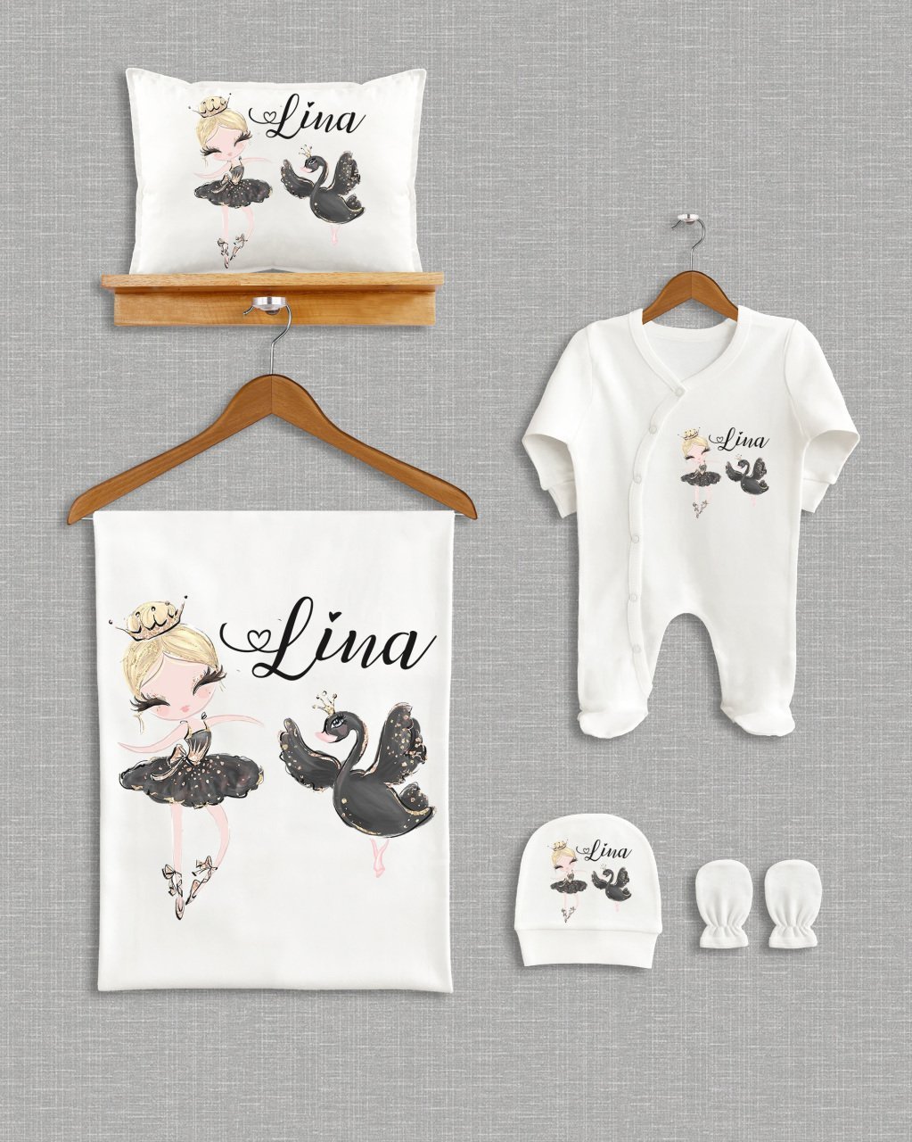 Balerin Kuğu Tasarımı  5'li Organik Hastane Çıkışı