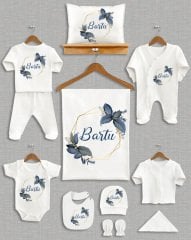 Koyu Mavi Çelenk Tasarımı 11'li Organik  Hastane Çıkışı