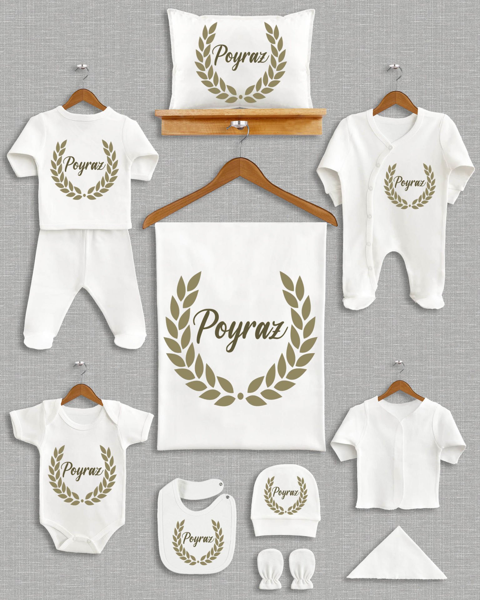 Çelenk Tasarımı 11'li Organik İsme Özel Hastane Çıkışı