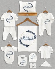 Koyu Mavi Çelenk Tasarımı 11'li Organik  Hastane Çıkışı