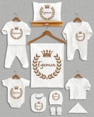 Taçlı Çelenk Tasarımı 11'li Organik İsme Özel Hastane Çıkışı