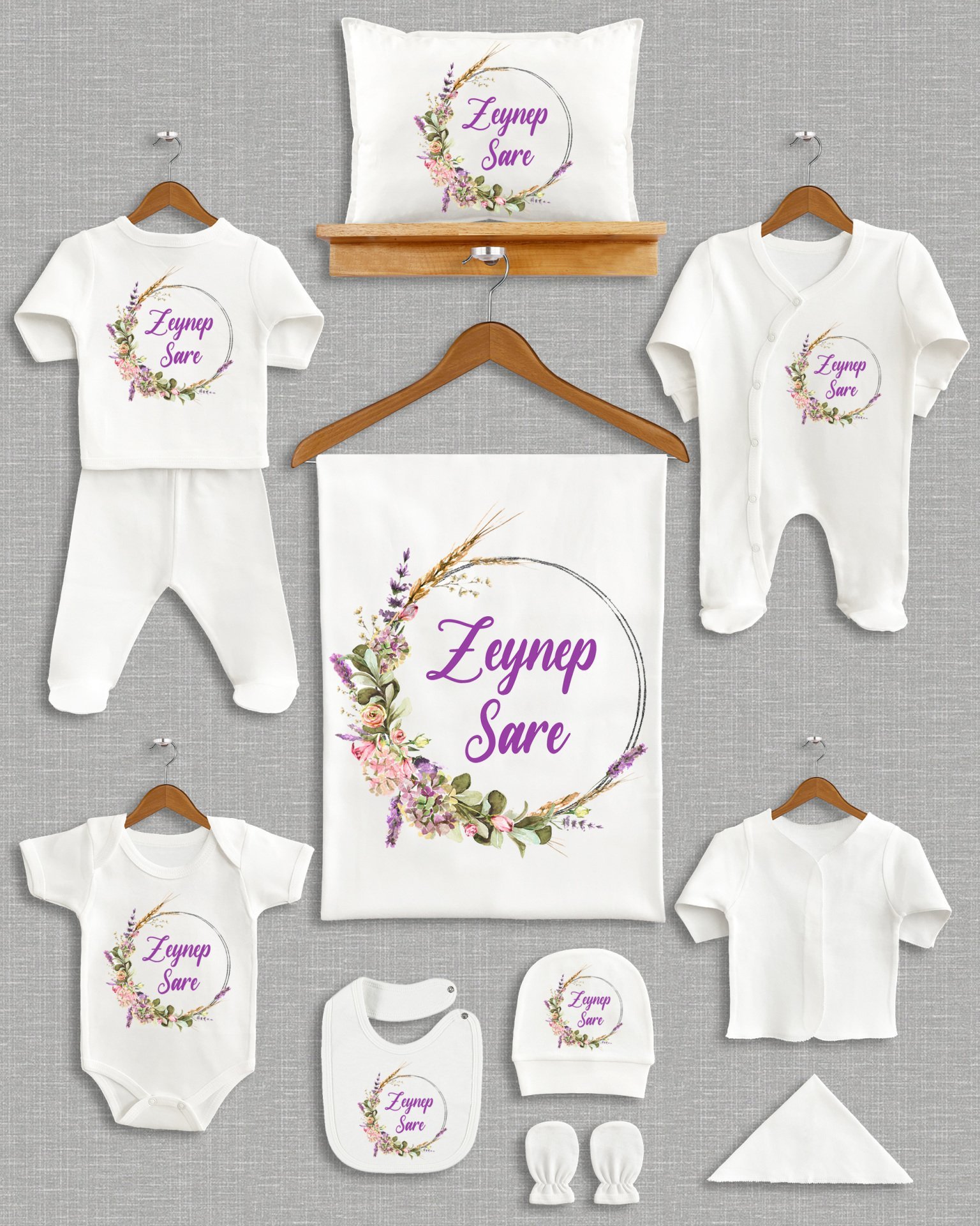 Renkli Çiçek Tasarımı 11'li Organik  Hastane Çıkışı