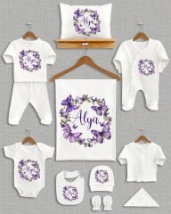 Kelebekli Çelenk Tasarımı 11'li Organik İsme Özel Hastane Çıkışı