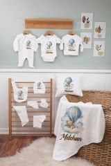 Balonlu Ayıcık Tasarımı 11'li Organik İsme Özel Hastane Çıkışı