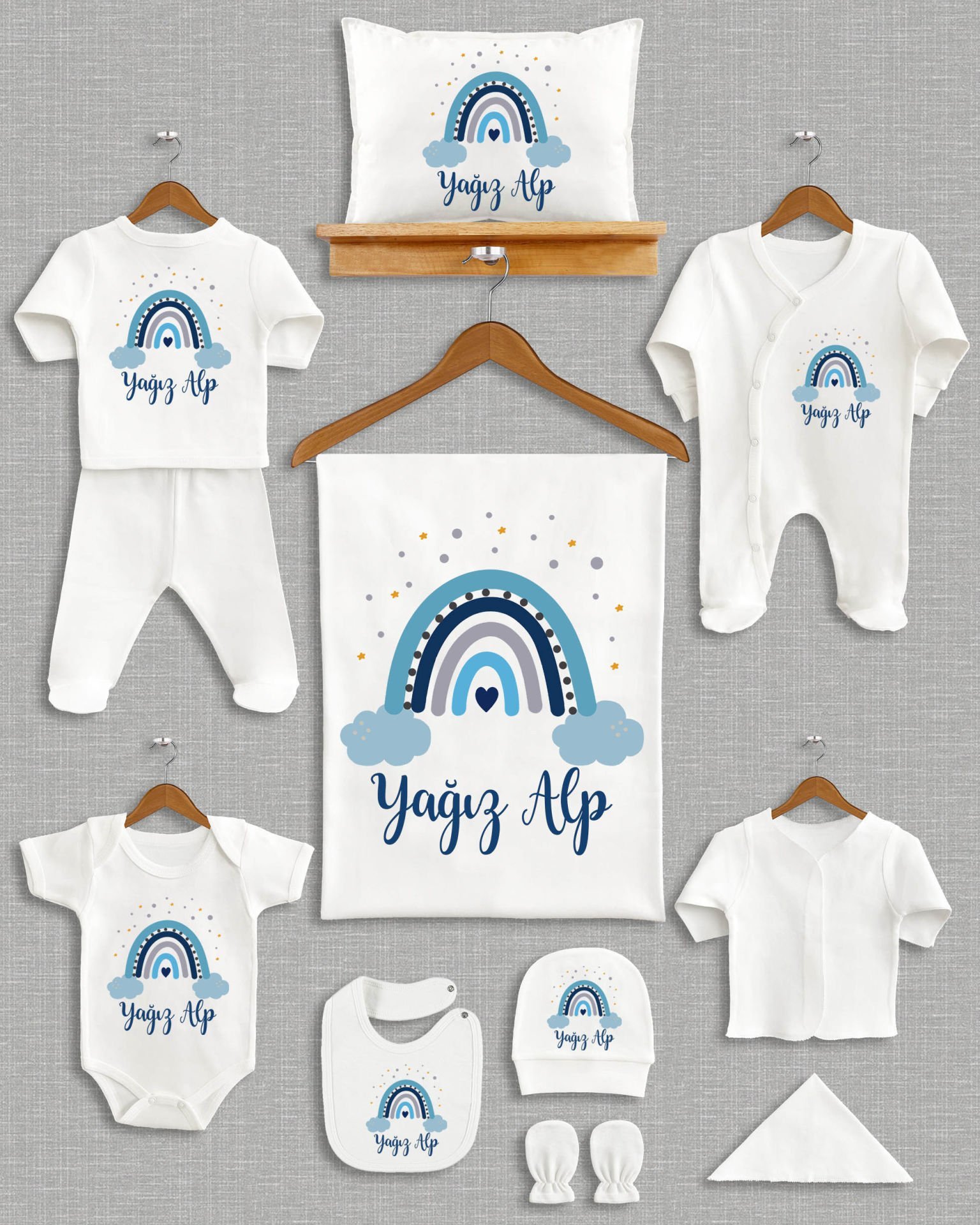 Gökkuşağı Tasarımı 11'li Organik  Hastane Çıkışı