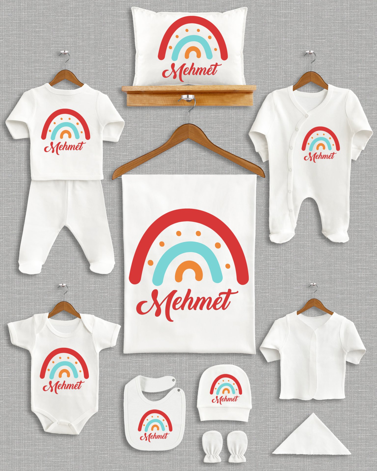 Gökkuşağı Tasarımı 11'li Organik  Hastane Çıkışı