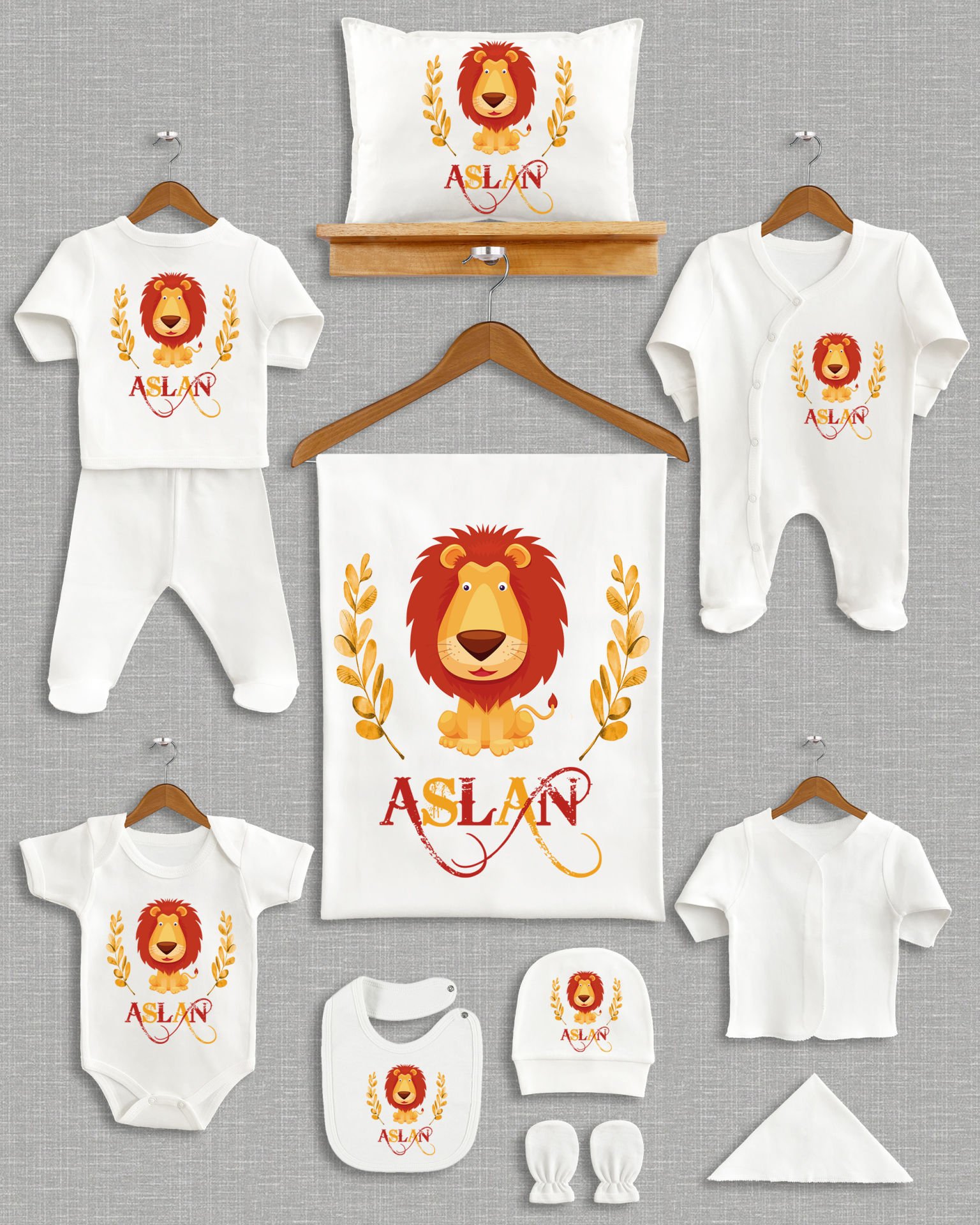 Sevimli Aslan Tasarımı 11'li Organik  Hastane Çıkışı