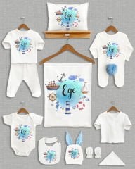 Deniz Temalı Ponponlu Tavşan Kulaklı 11'li Organik Hastane Çıkışı