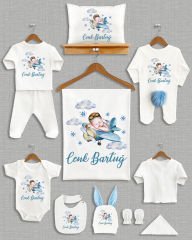 Cute Baby Ponponlu Tavşan Kulaklı 11'li Organik Hastane Çıkışı