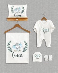 Sevimli Fil Tasarımı 5'li Organik Hastane Çıkışı