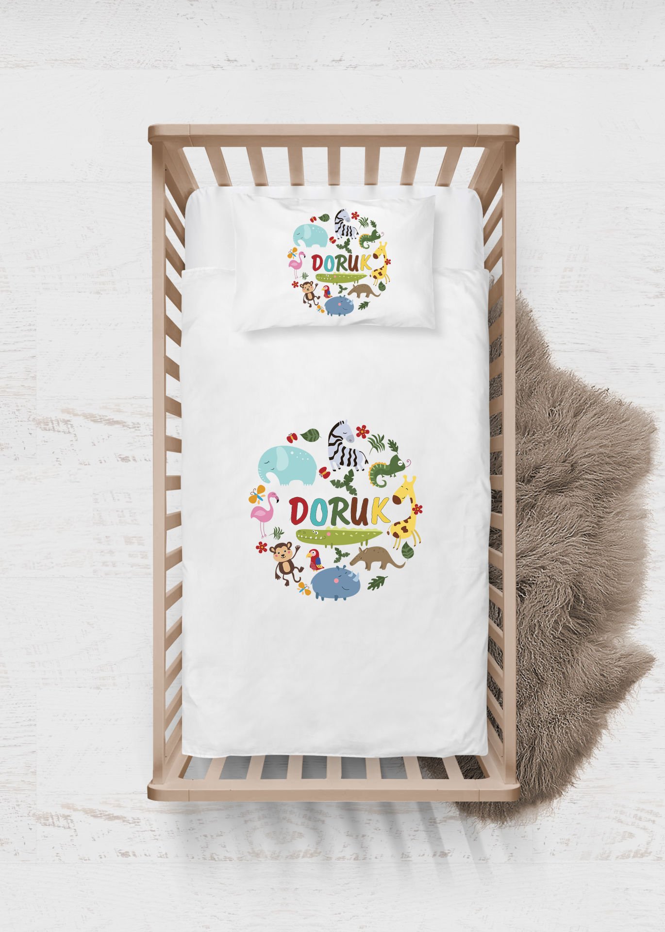 Sevimli Hayvanlar Tasarımı Nevresim Takımı