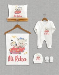 Kırmızı Arabalı Tasarım 5'li Organik Hastane Çıkışı