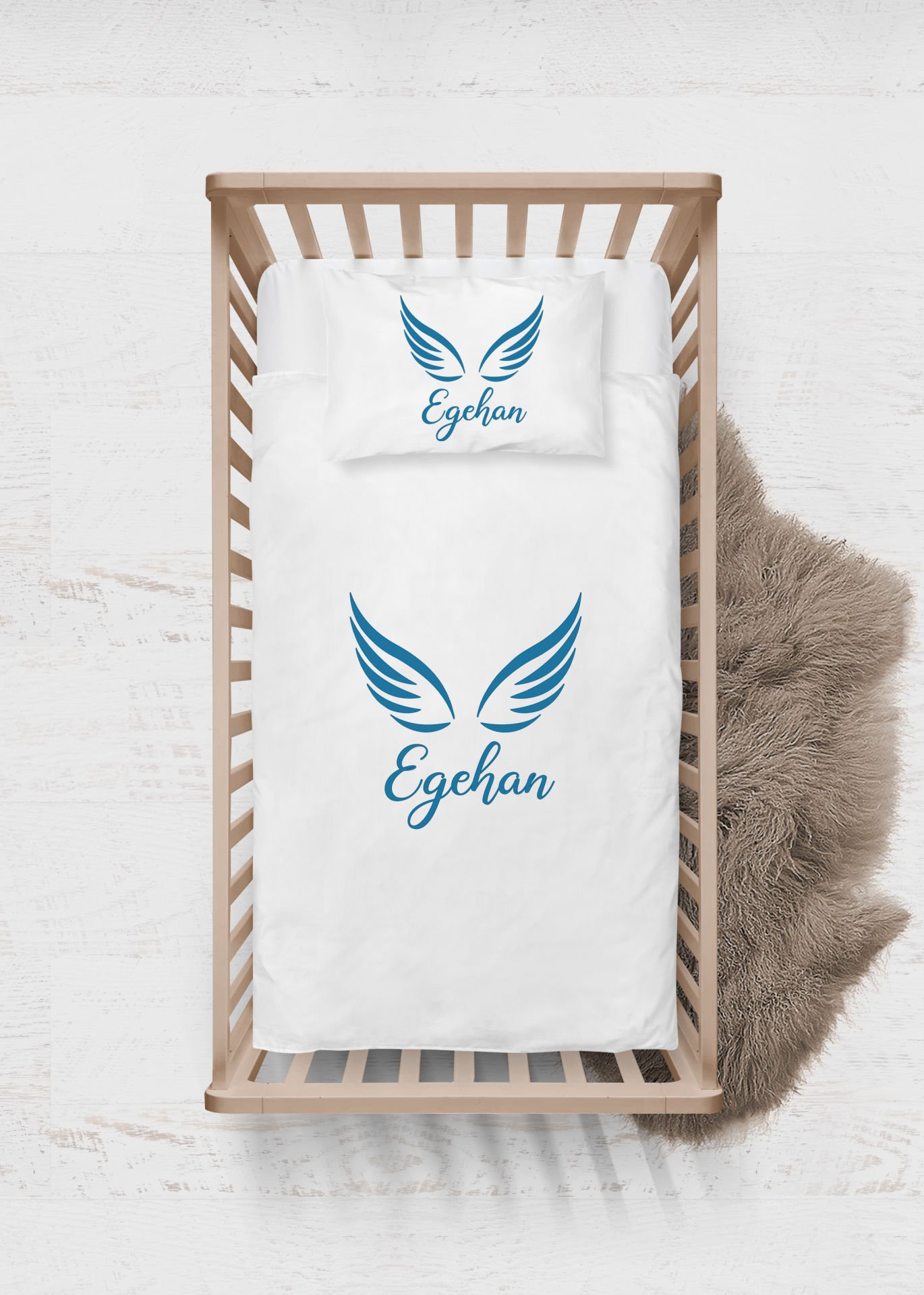 Mavi Kanat Tasarımı Nevresim Takımı